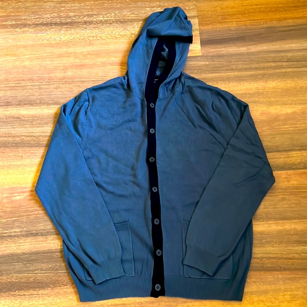 Cotton On Blue Acrylic Hoodie Lightweight Sweater (Adult L)